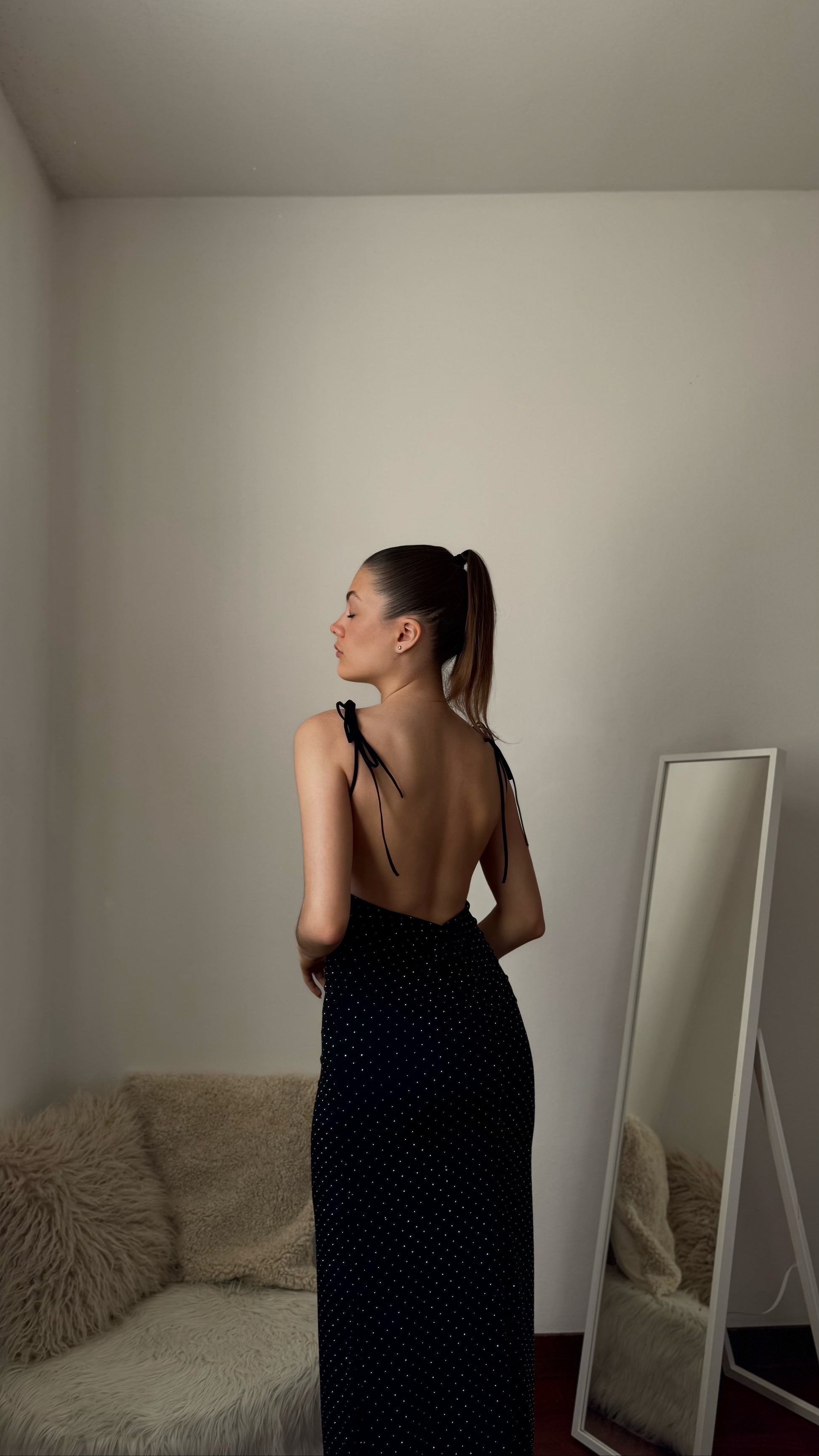 Abito lungo strass